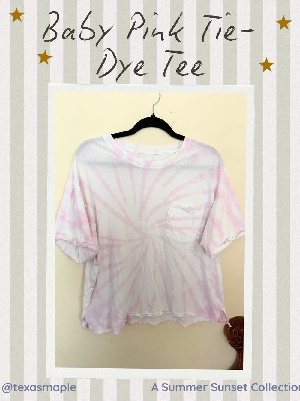 American Eagle Light Pink Tie-Dye Tee